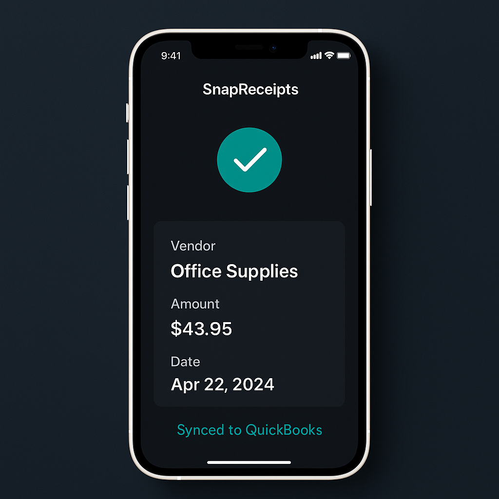 SnapReceipts app mockup